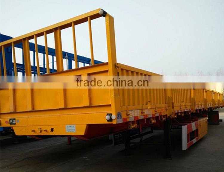 3 axle 6x4 flatbed side wall semi truck trailer China Exporting