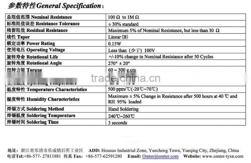 SCR-065 trimmer potentiometer