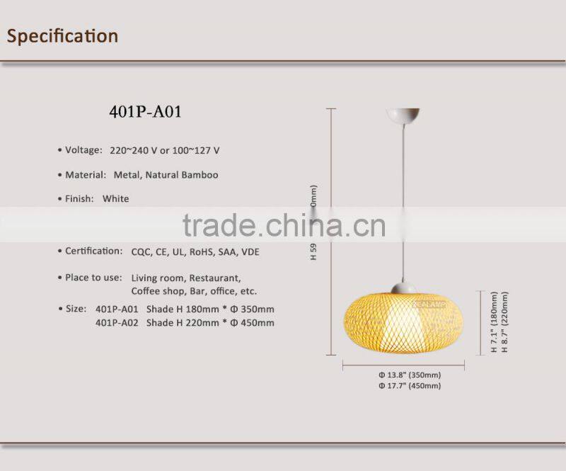 Natural Bamboo Handicraft Pendant Light Traditional Handicraft Techniques