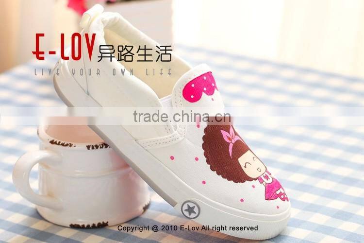 NO.XW009 White canvas slip-on shoes wholesale/Kids canvas shoes/Cheap canvas shoes