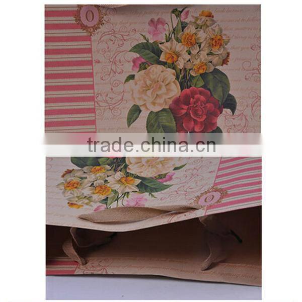 Antique Flower Printing Paper Shopping Bag