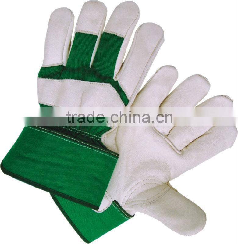 cow grain leather fleecy lined winter gloves working gloves