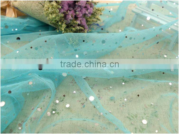 2015 New design textiles & apparel wholesale sequins mesh fabric