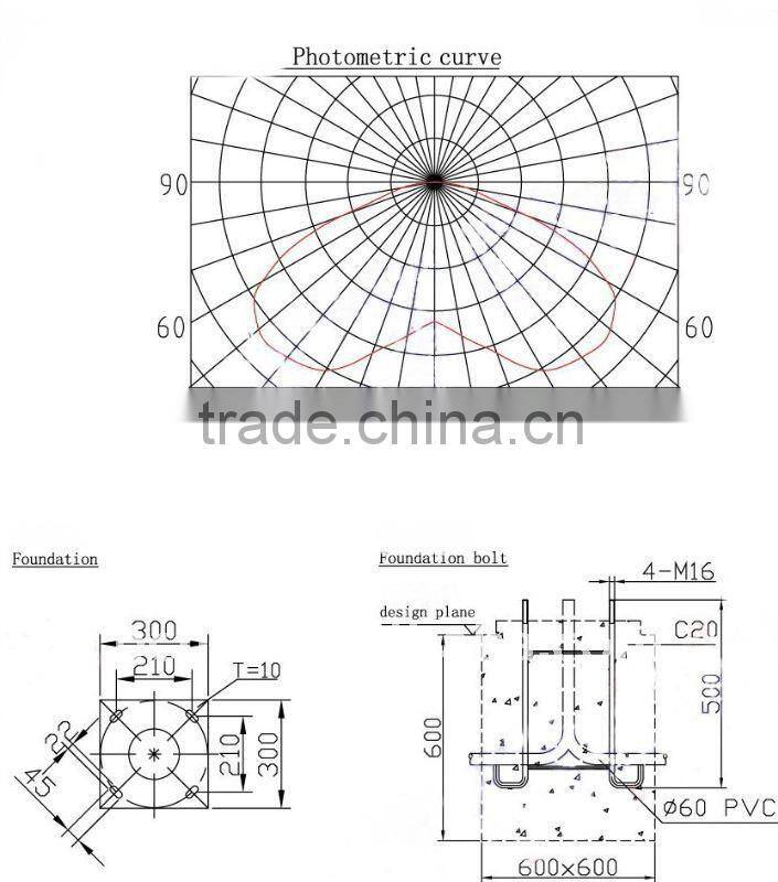 G-Q1034 decorative garden light pole, led street light, single swing arm