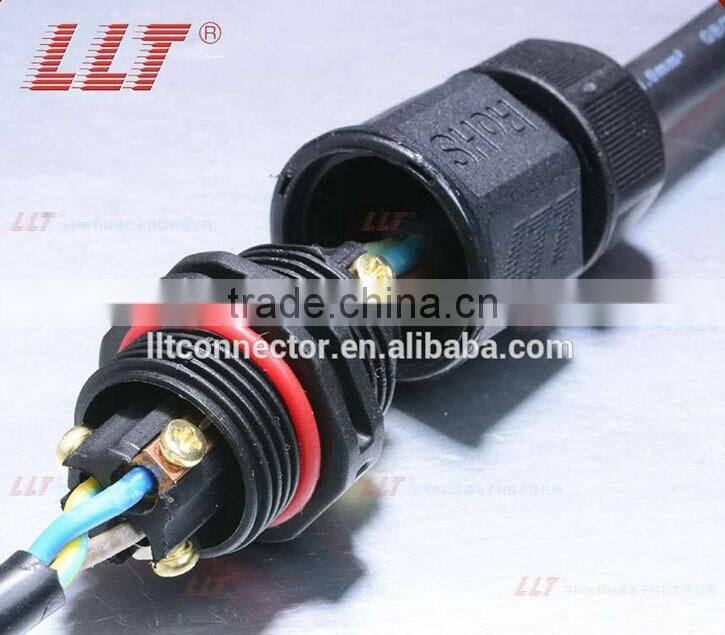 3 poles field installable screw terminal cable coupler led light connector