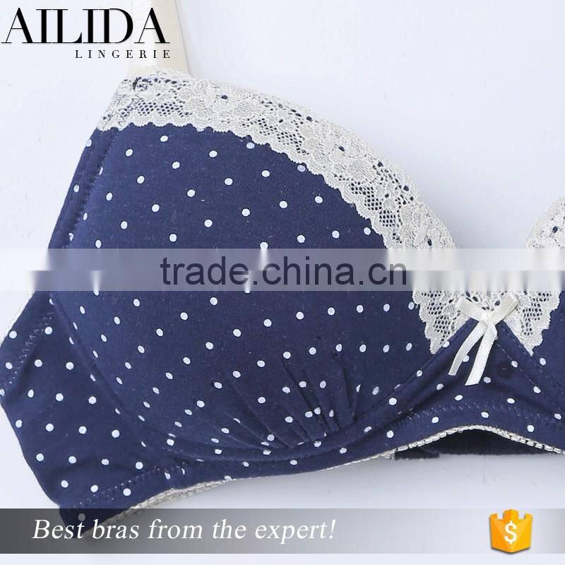 Polka Dots Detailed Factory Price Fitness Stylish Sexy Bra