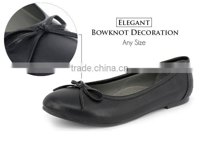 2016 Latest Design Big Size Girls Artificial Leather School Shoes with Bow