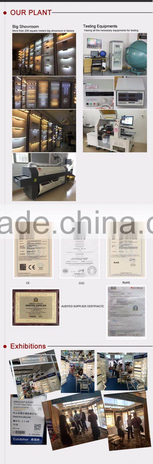 Acrylic Material 9w 3lamps Round shape indoor bathroom LED wall lamp 100-240V AC JUSHENG