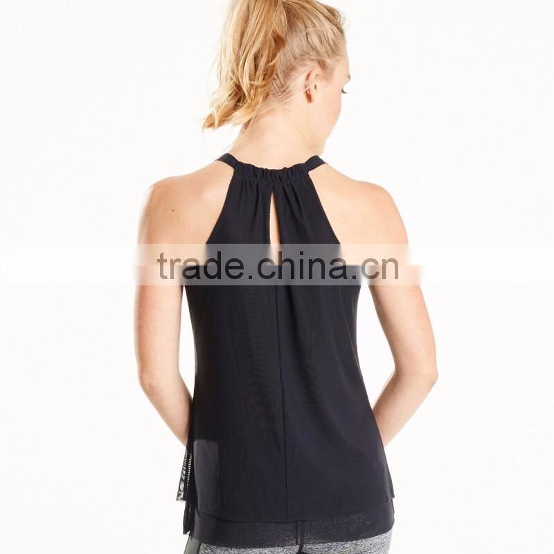 OEM Service Women Workout Fitness Wear Light Weight Cool Mesh Jogging And Running Tank