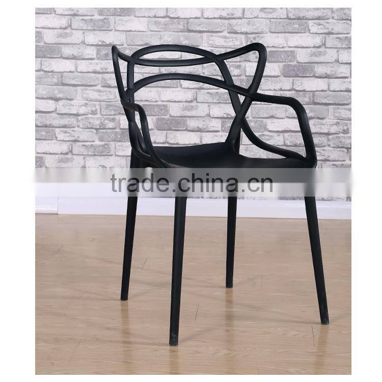 Colored plastic chair leisure cafe chair for sale
