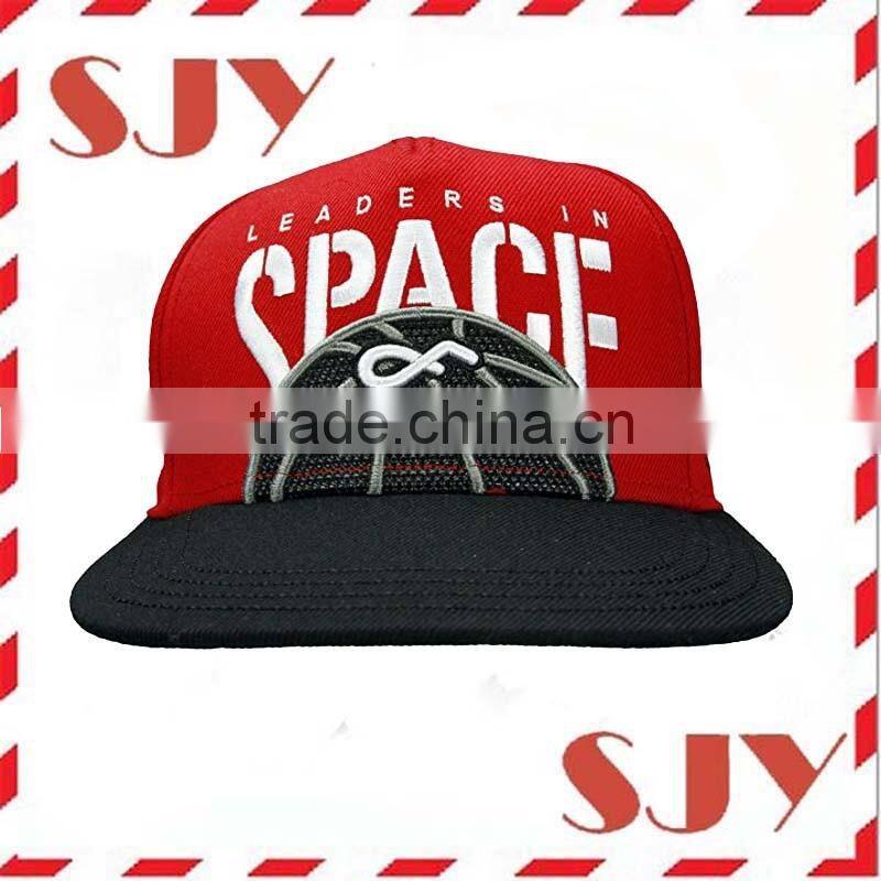 Two Tone Custom 3D Embroidrey Flat Brim Fitty Snapback Cap