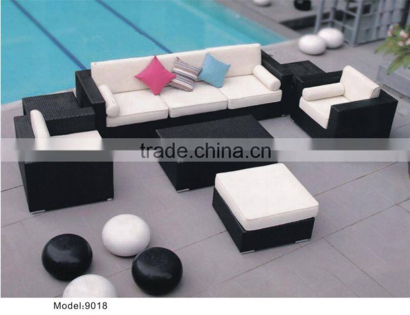 3 piece Sectional sofa with ottoman coffee table rattan wicker