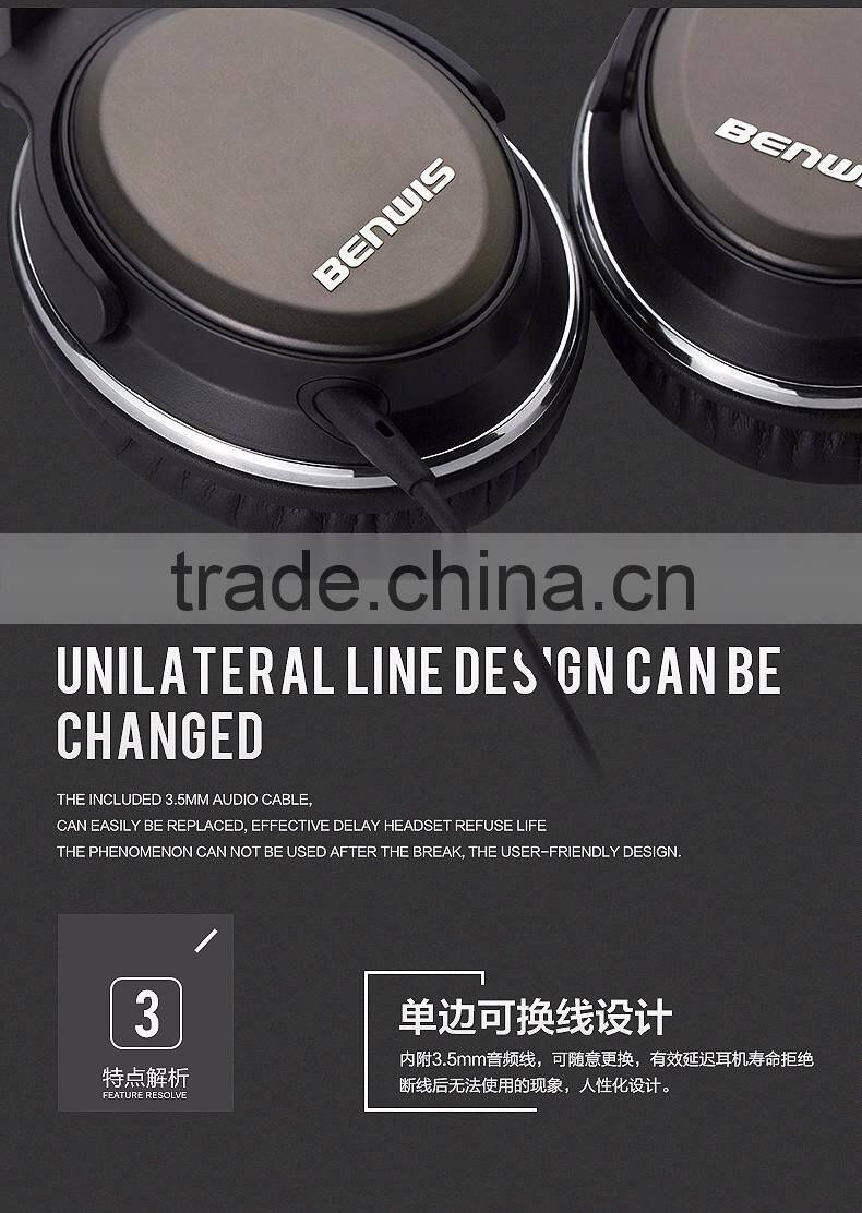 USA amazon hot selling headsets with 3.5 mm headsets jack black gold color available microphone wired headsets