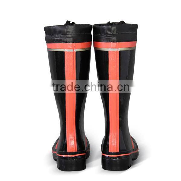 Steel Insole Black and Red Color Top tied Fashion Mining Rubber Boots Anti-Smashing Rubber Boots Anti-Puncture Rubber Boots