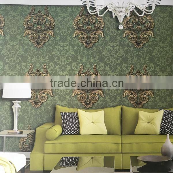 2015 new design deep embossed wallpaper cheap price