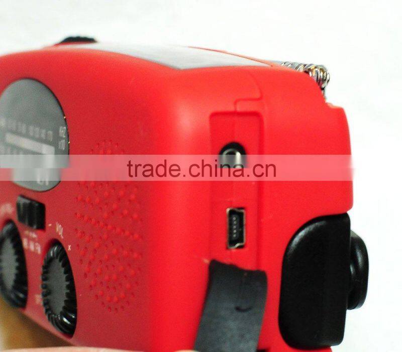 crank dynamo solar radio flashlight with charger
