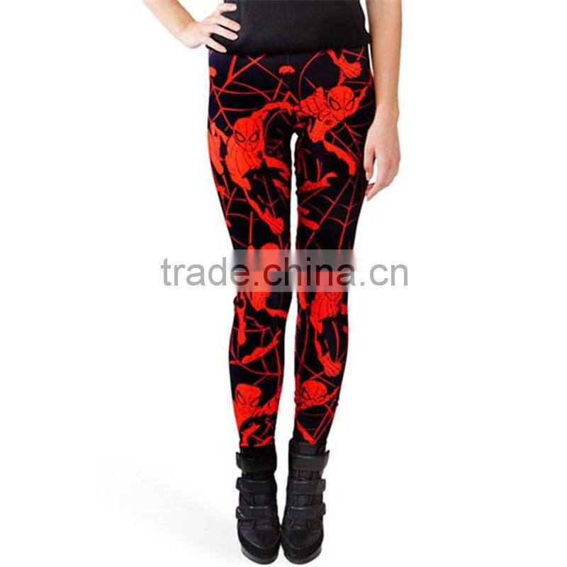 2016 New arrival Women Legins Spider-Man Fitness Sexy Red Leggings