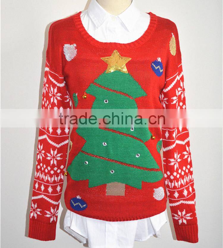 16JW53113 100%polyester christmas sweater
