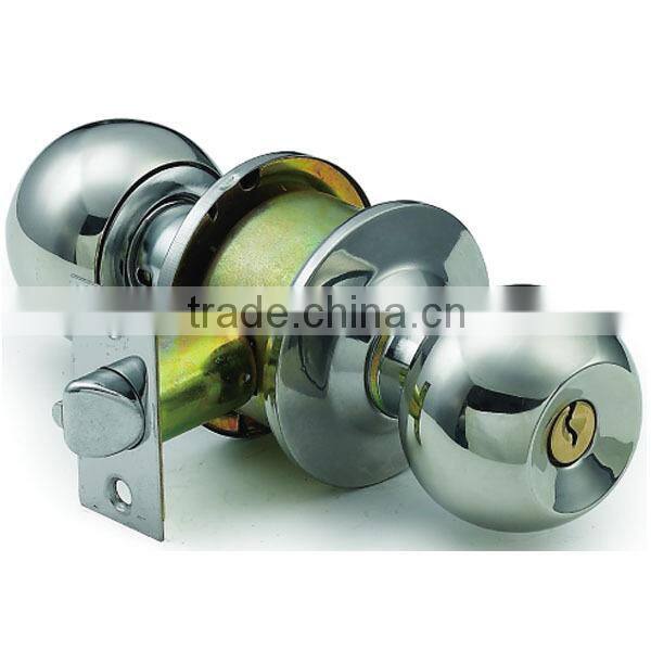 Satin Stainless steel Polished Cylindrical Knob Door Lock With 60mm latch SP5871SS