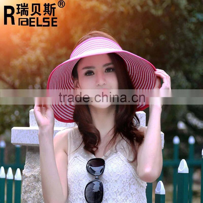 cheap summer UV kids hat paper straw hat wide brim sun visor hat