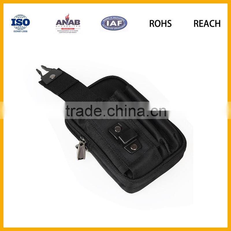 High Quality Cheap 300D Men Cycling Sport Waist Bag with Hasp Mobile Phone pocket