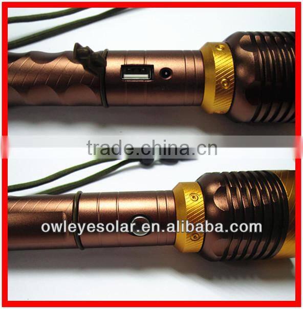 Hot sell aluminium super bright usb rechargeable led flashlight LED