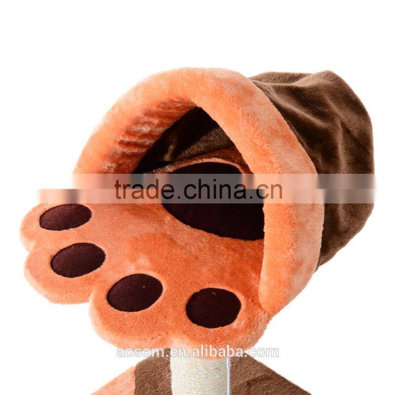 Pawhut Cat Tree Scratching Post-Beige/Light Brown