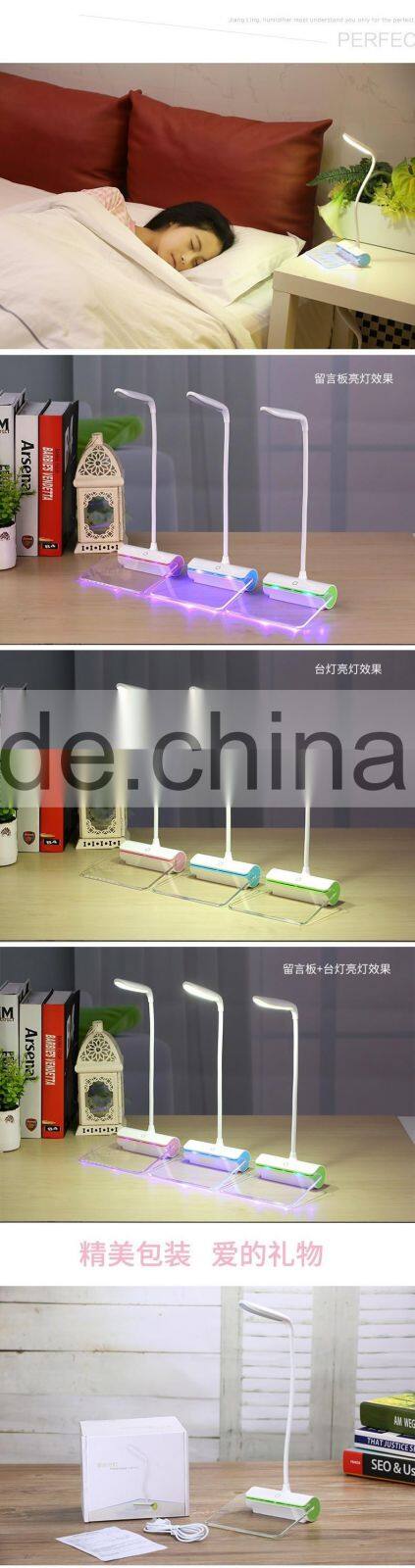 Rechargeable Dimmable Touch LED Book Reading Light Table Desk Lamp With Erasable Memo Pad