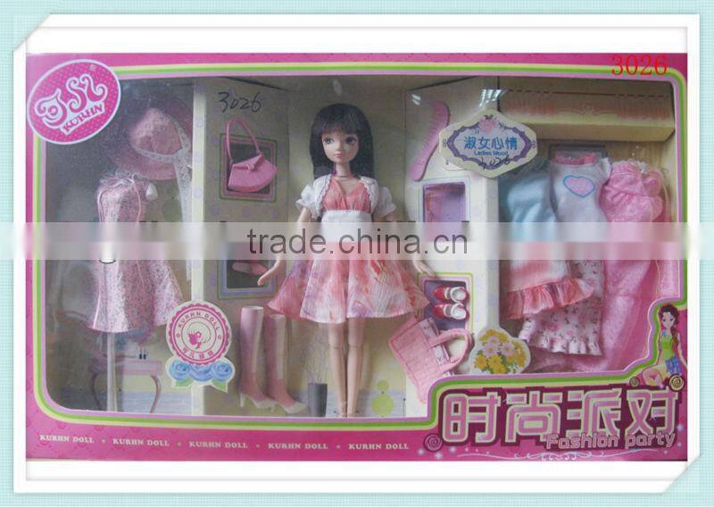 Plastic wholesale fashion dressed up toy doll sell to Walmart directly