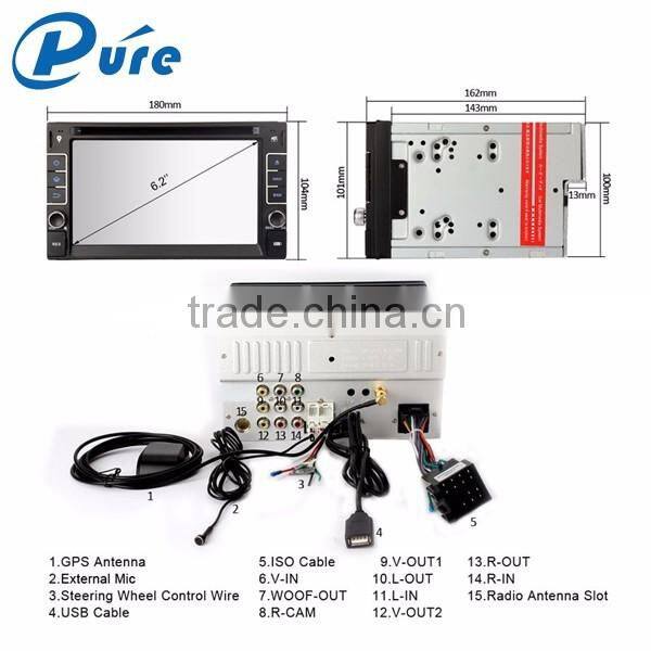 MSTAR2531 WinCE6.0 OS 6.2" Pioneer Car Stereo 2 Din Touch Screen Car Audio Multimedia System with GPS DVD Bluetooth Radio AUX IN