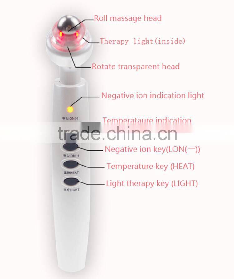 portable ion eye care device with infrared LED for removal crow's feet wrinkles skin tightening eye massage
