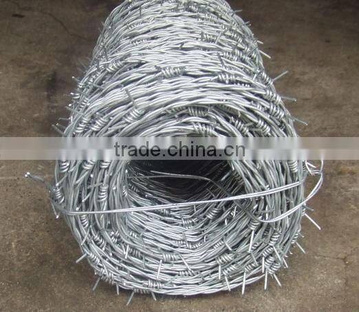 high tensile cheap Electro Galvanized Barbed Wire from China factory