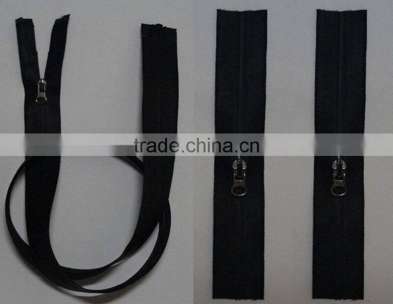 Customized Black Nylon #3 Black Waterproof zipper Open End Zip 76cm(30inch),Closed Zip15cm(6inch)