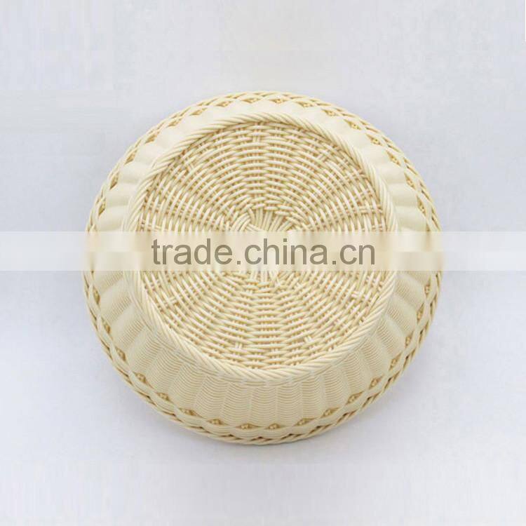 Wholesale custom made round fruit basket beige color bulk wicker baskets