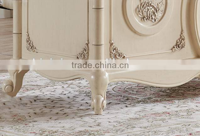 Fresh Chrysanthemum carving ivory white solid wood wirting table