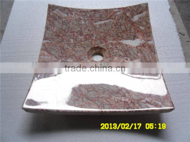 Red marble Agated red sink