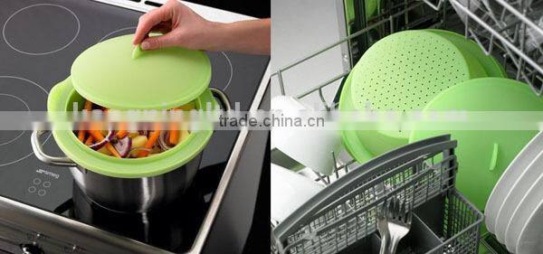 vegetable food microwave silicone steamer portable could used for travel picnic camp