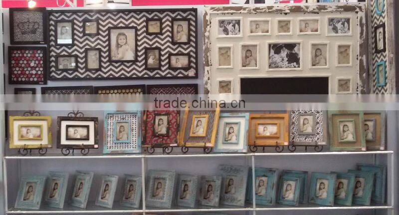 Wooden photo frame with love letter and metal butterfly decor