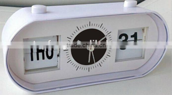 Flip-Date Retro Alarm Clock With Calendar/date table clock/table alarm clock