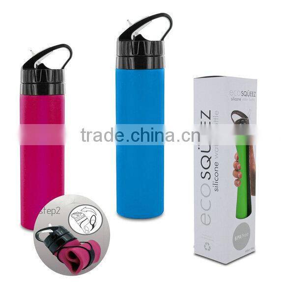 Eco Squeeze Silicone Water Bottle / Silicone Water Bottle / Squeeze Water Bottle