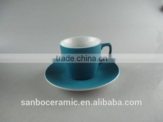 Colorful Fancy Ceramic Large Cups and Saucer for coffee
