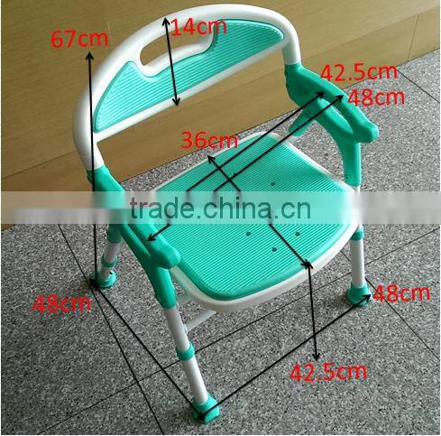 DELUXE PORTABLE FOLDING Bath safety shower chair with backrest and EVA padded seat hot sale in Japan