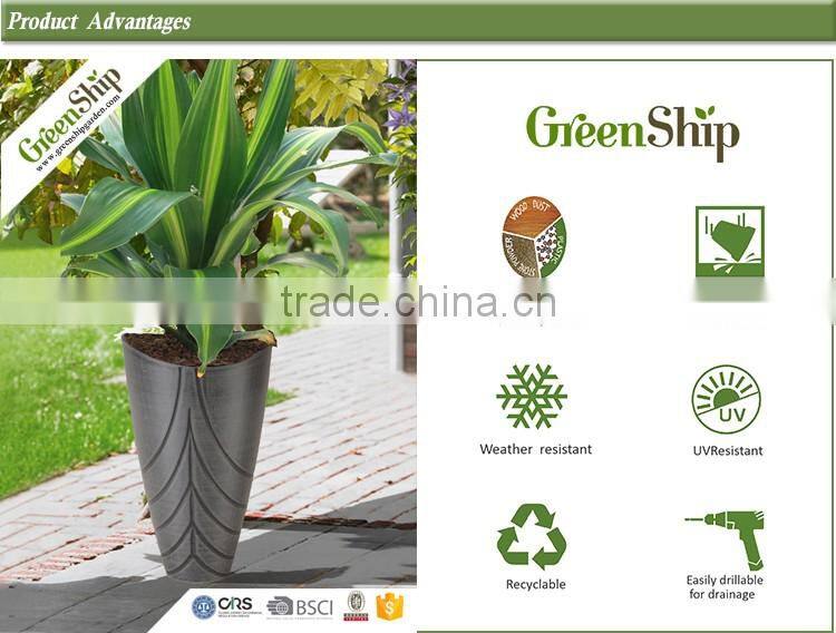 Plastic Materials And Hot Selling Style Decorative Garden Planter From GreenShip