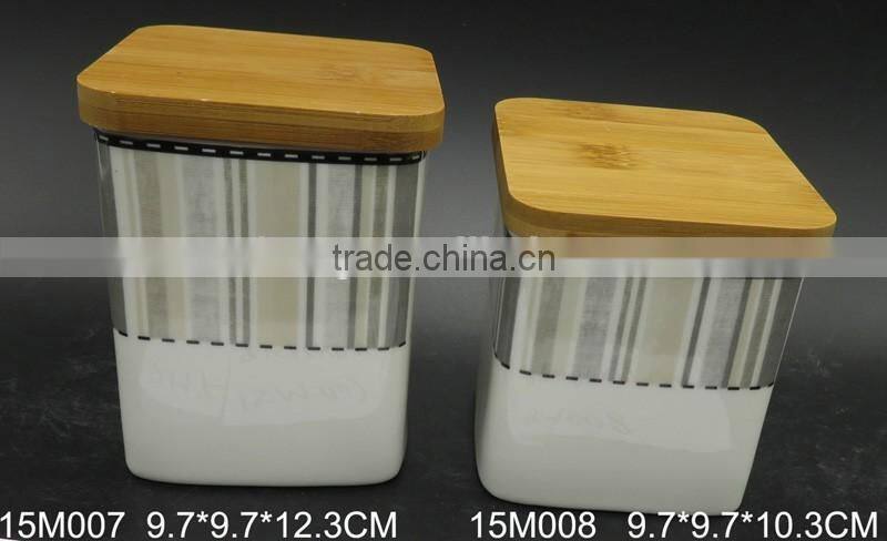 New design square ceramic cupcake cookie jar