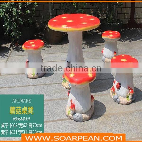 Modern Fashion New Desigbn Colorful Round Fiberglass Mashroom Table