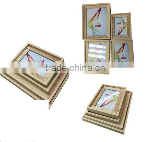 Natural pine wood photo frame