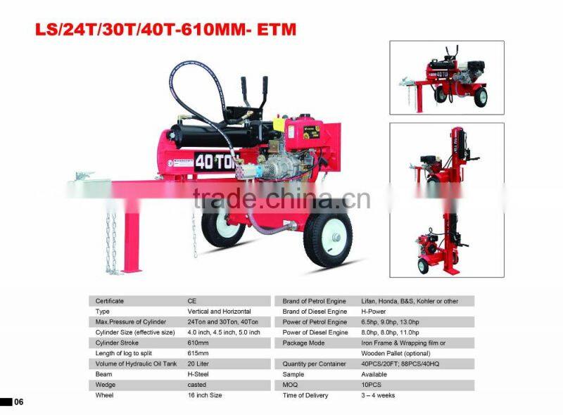 Good quality cheap price wholesaler 24T Mechanical Log Splitter, petrol engine cheap log splitter for sale