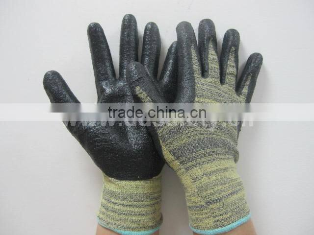 DDSAEFTY Cut Resistance Gloves Anticut With Black Nitrile Foam Coating On Palm Safety Gloves