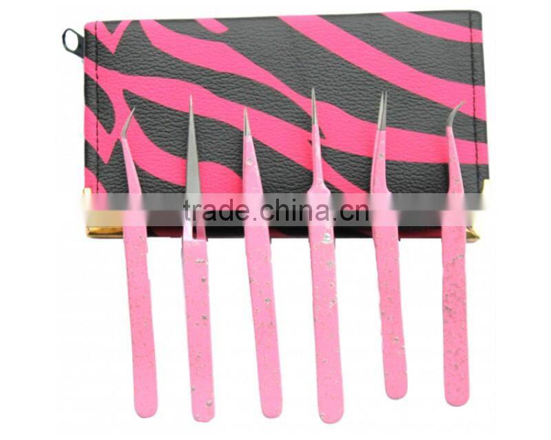 Eye lash extension tweezers set