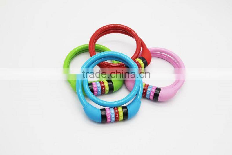 2016 hot sales 4-digital hit password steel cable bike bicycle lock